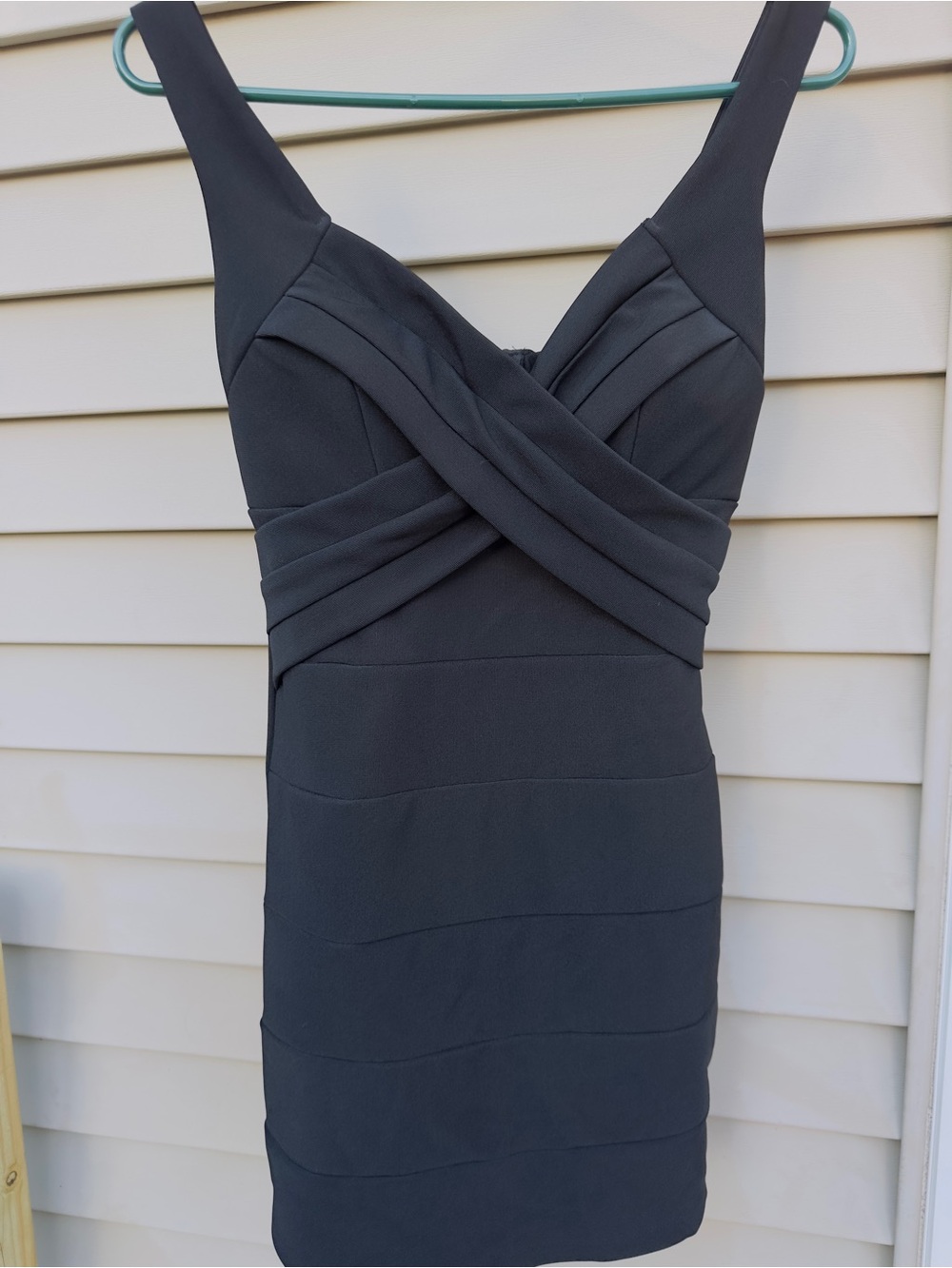 Windsor Black Sleeveless Cross-Front Mini Dress